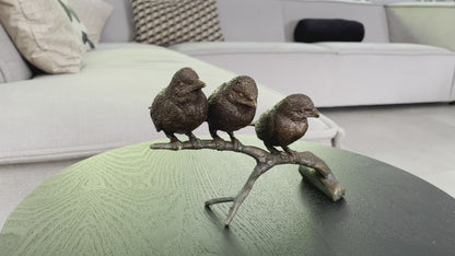 3 Birds in Bronze 12x9x20cm