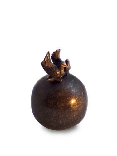 Mini urn in Bronzen Duiven