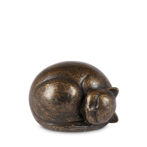 Urna em Bronze Gato descanse em Paz 11x13x8cm - 0,5L