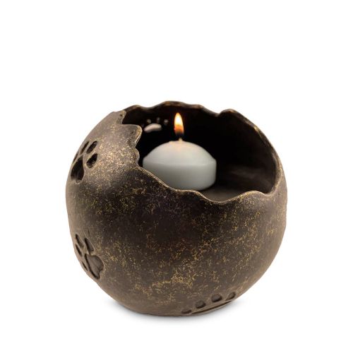 Bronzen urn - Kat - Het licht van je ziel - ø12.5cm - 0.60L